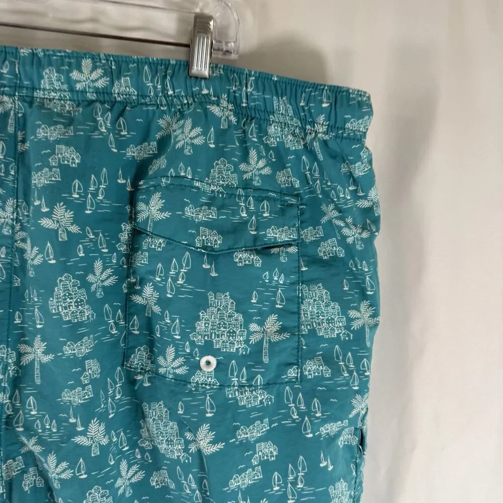 Tommy Bahama Relax Swim Trunks Men's 3XB Blue Hawaiian Mesh Lined Pockets